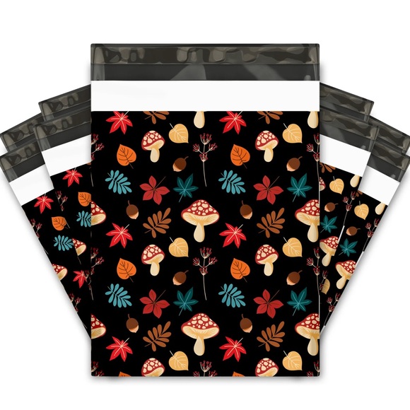 Autumn Mushrooms π 10x13 Poly Mailers Pack of 25 - Picture 3 of 10